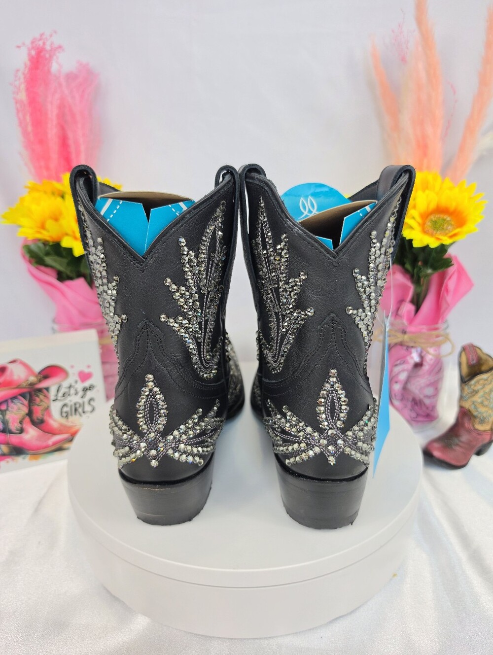 New LANE Lexington Cowgirl Boots W/ Swarovski Crystals 7.5 - Picture 4 of 10